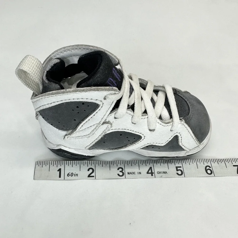 Nike Air Jordan VII 7 Baby Toddler Size 6C‎ Gray White Lace Up DJ2776-100